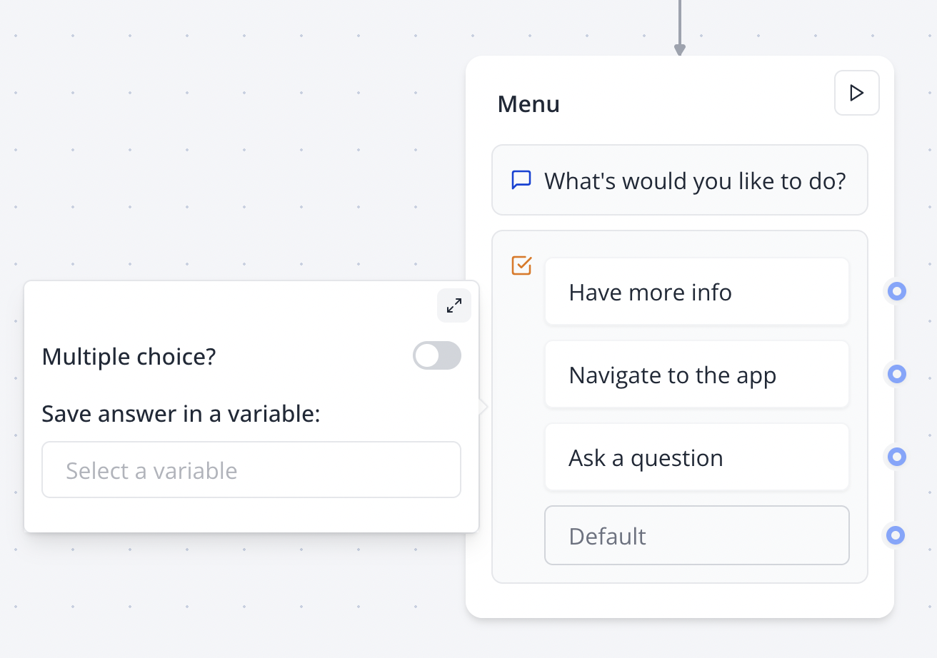 Buttons input in flow